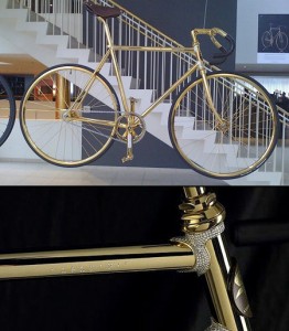 bicicletta oro e cristalli